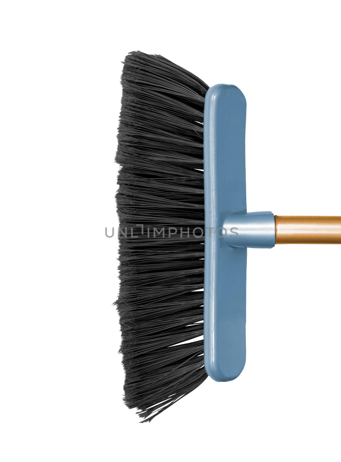 plastic broom isolated on white background