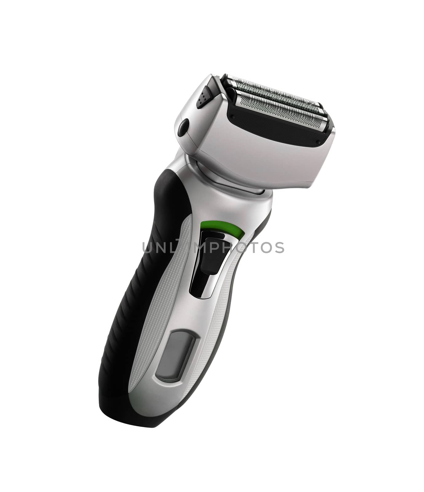 Electric shaver place on white background