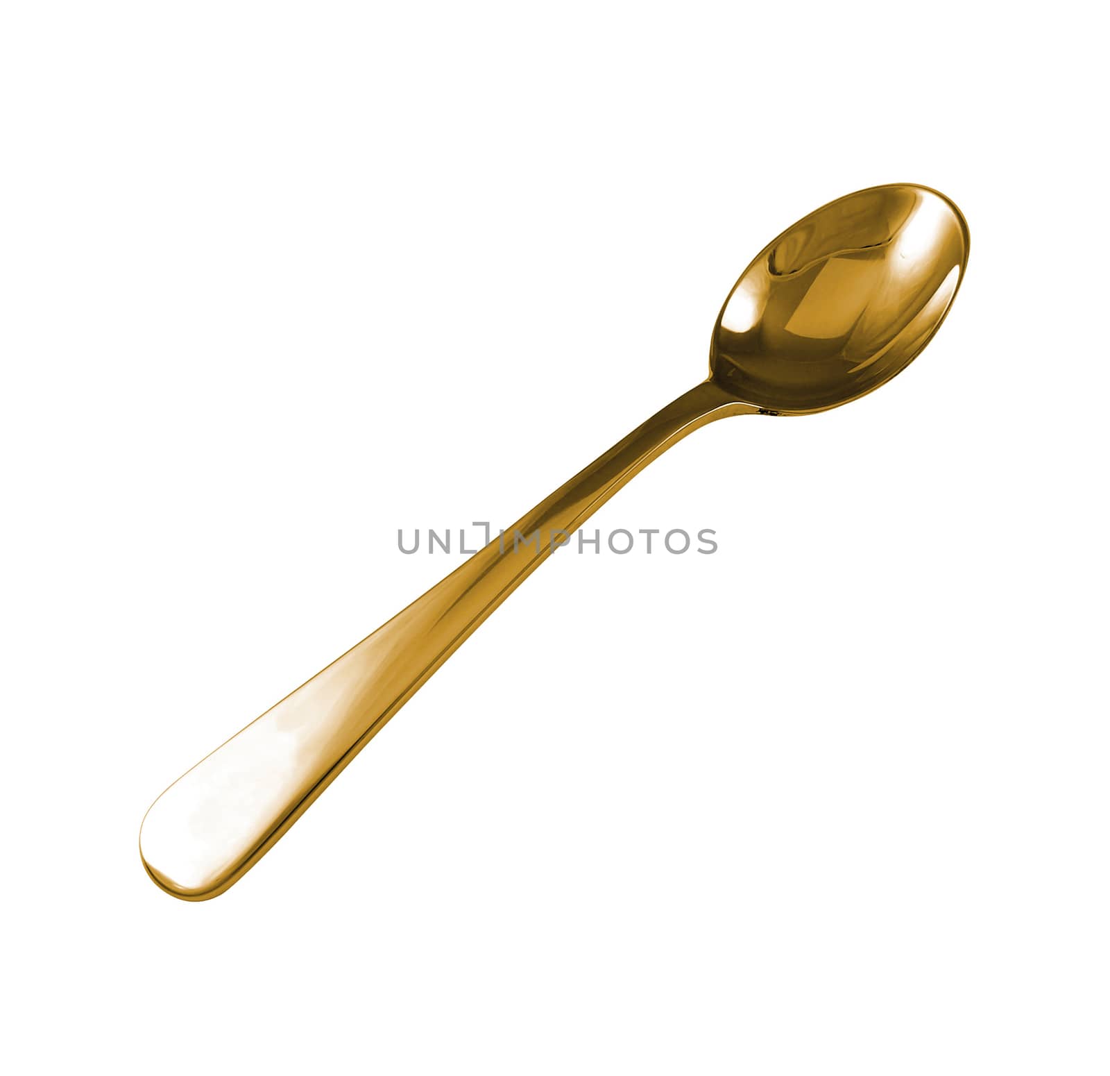 gold spoon isolated on white