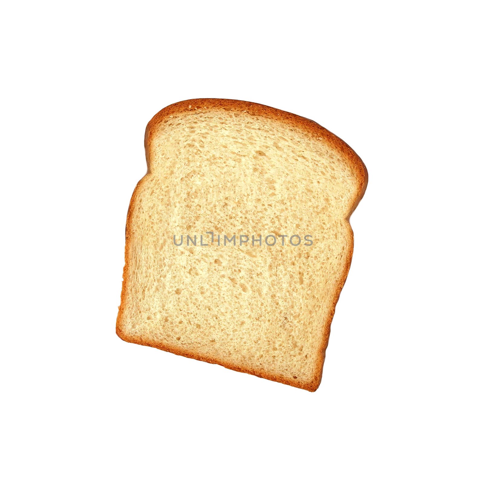 single slice of white bread isolated
