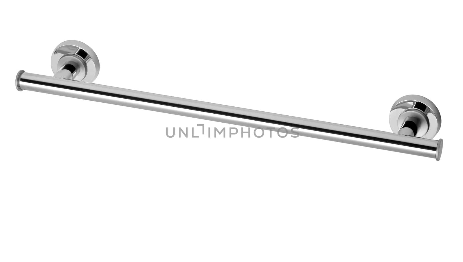 silver towel holder with two bars, isolated