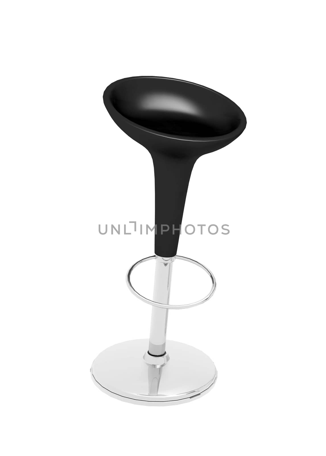 black bar stool isolaetd on white background