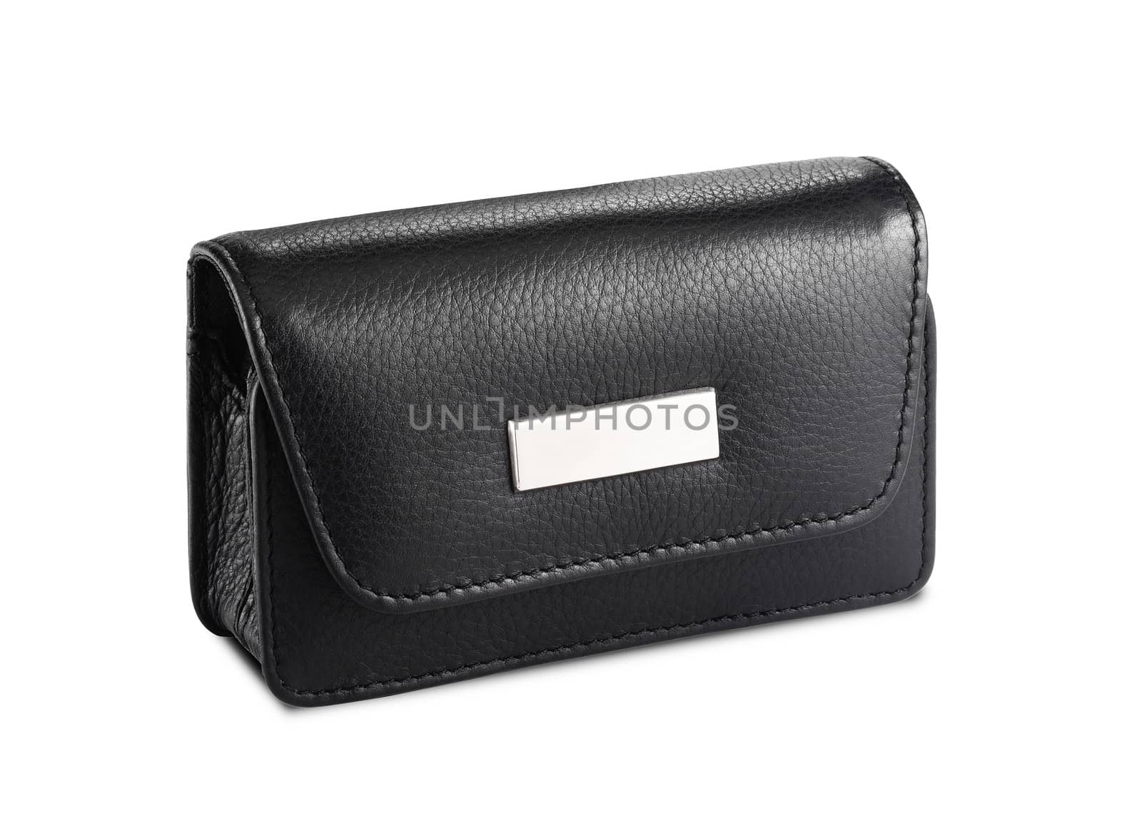 black leather bag