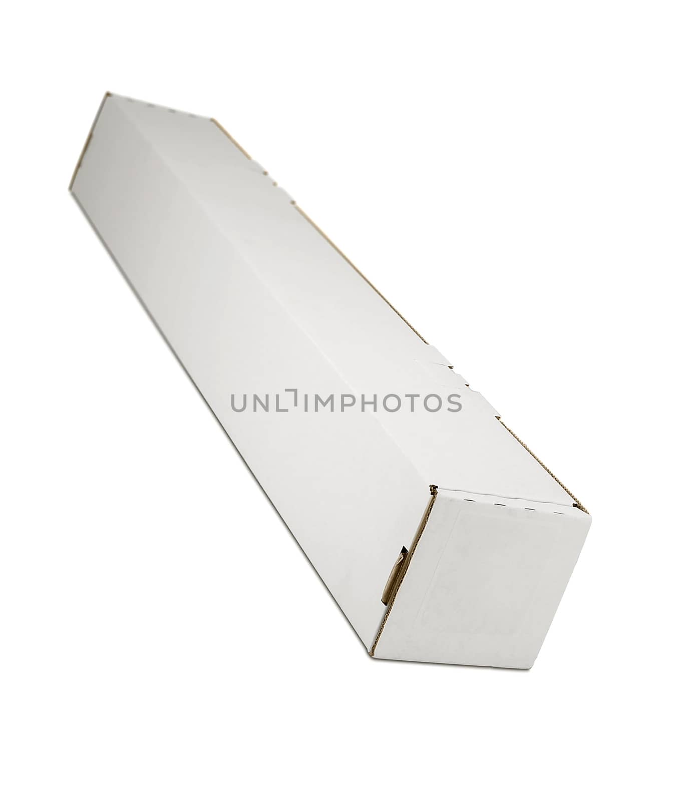 Blank recycled cardboard box on a white background