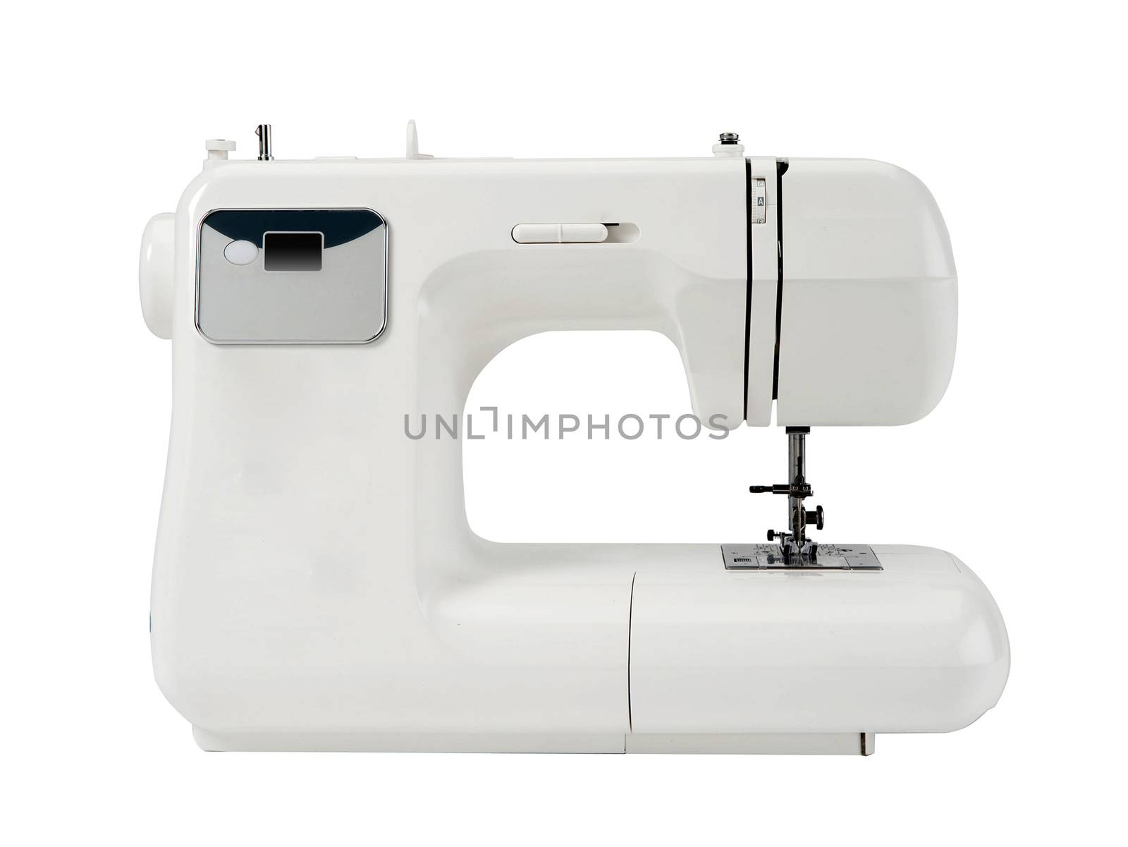 Sewing machine isolated on white.