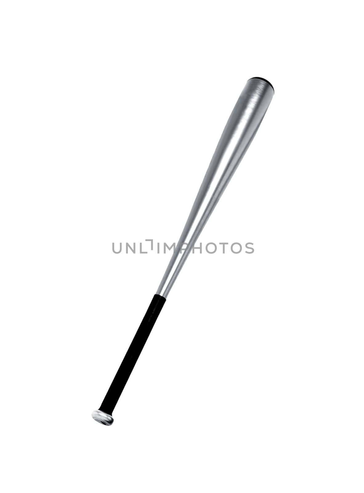 Aluminum baseball bat isolated on white