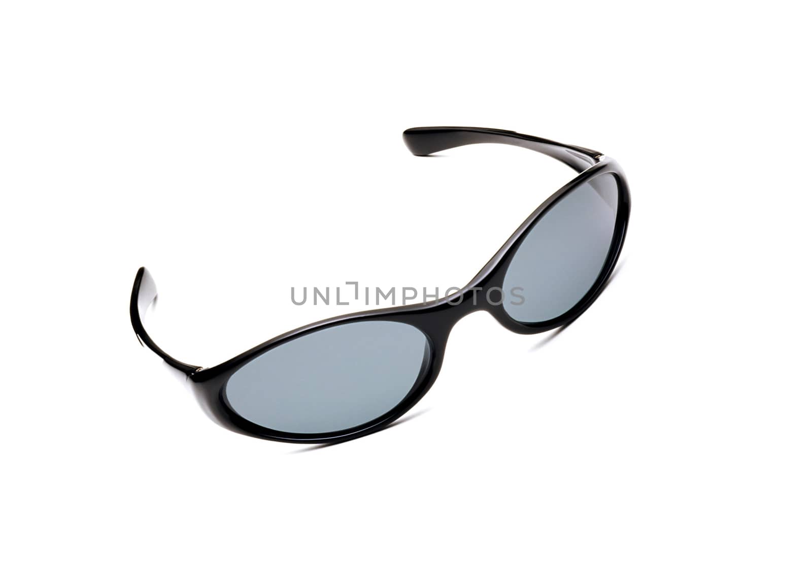 Black glasses over white background