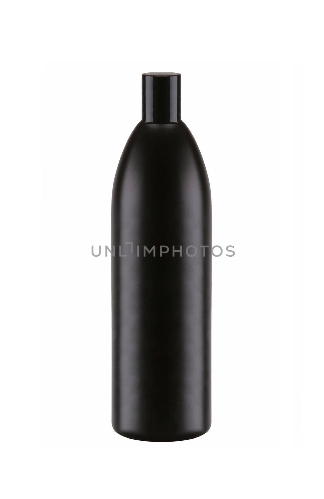 Black shower shampoo bottle