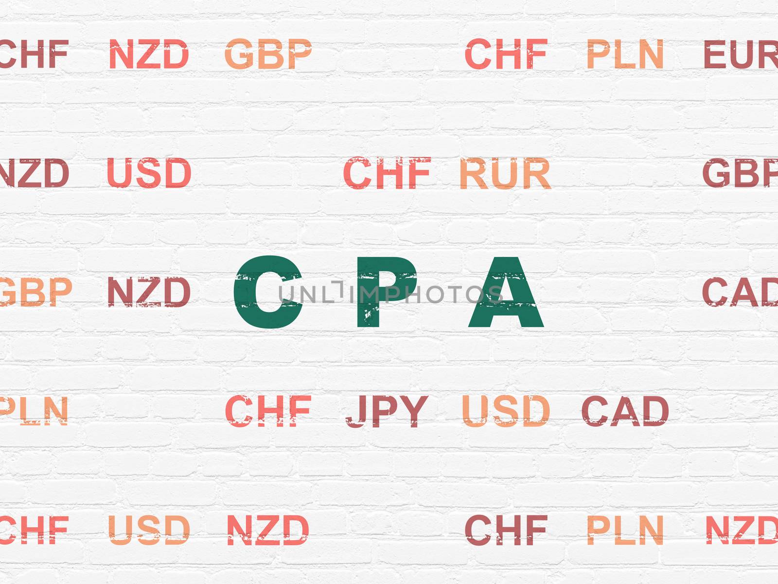 Business concept: CPA on wall background by maxkabakov