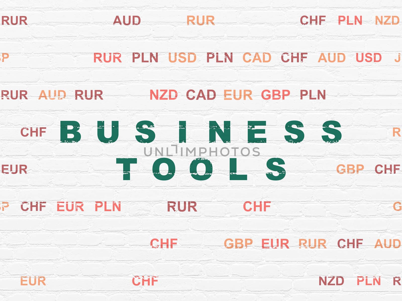 Finance concept: Business Tools on wall background by maxkabakov