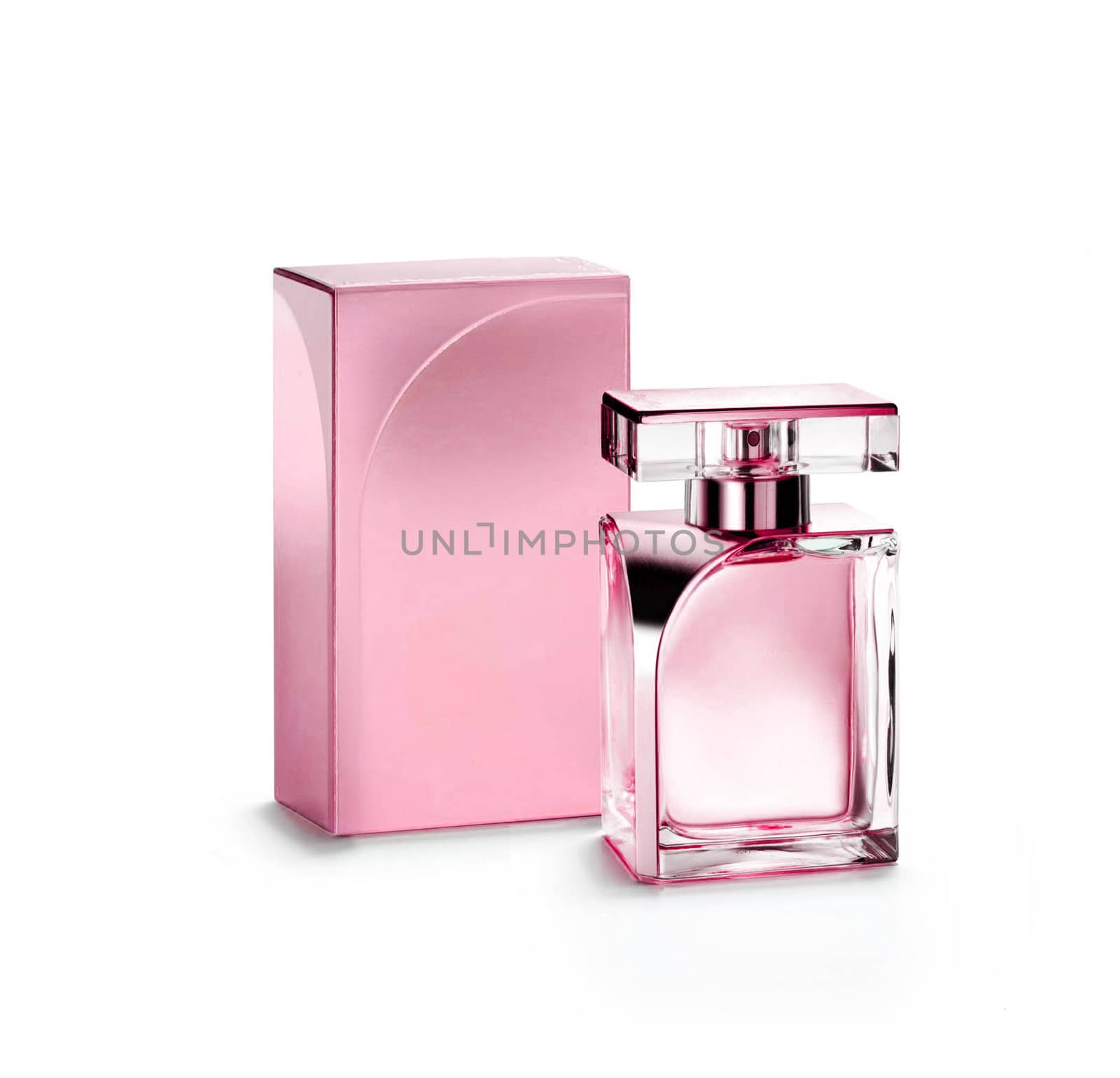 Perfume bottle on white background