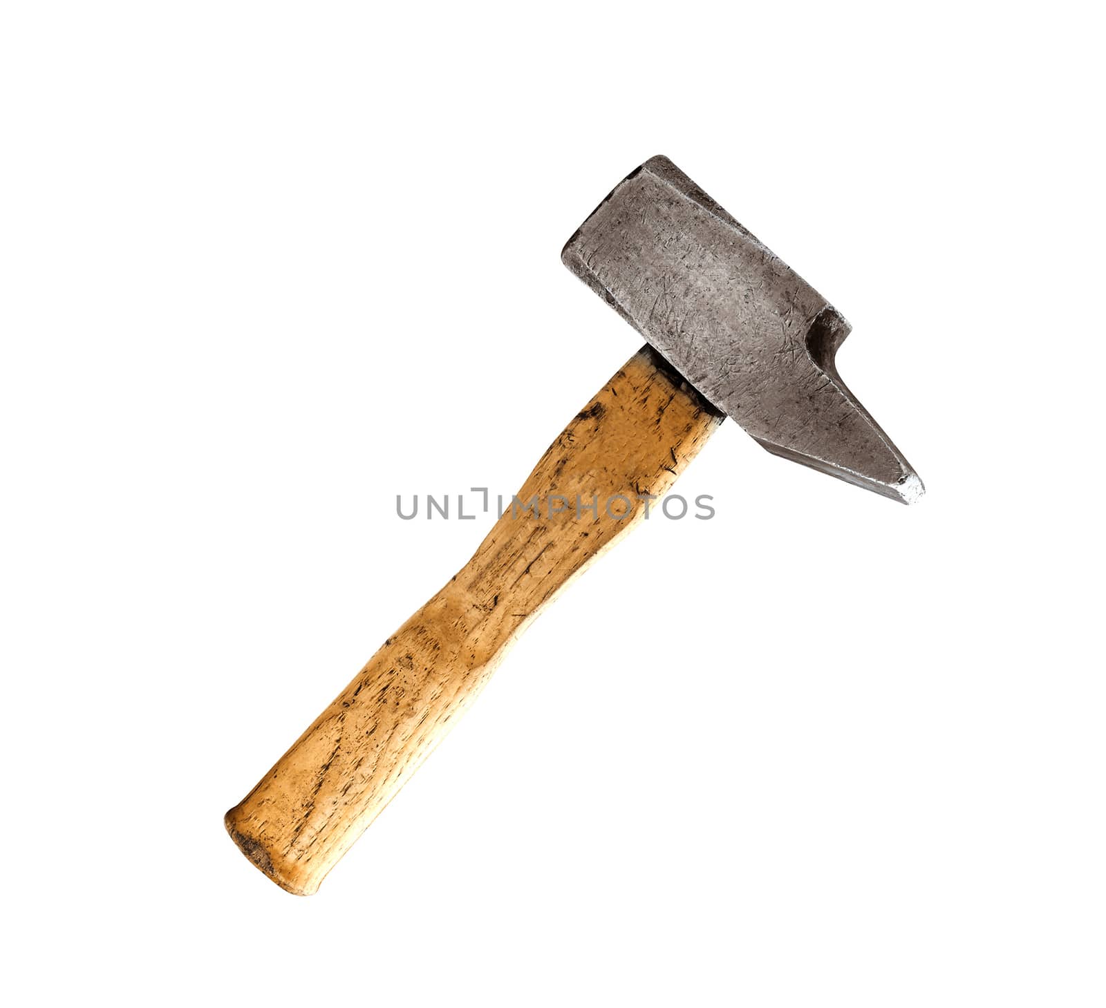 wood hammer isolated on white background