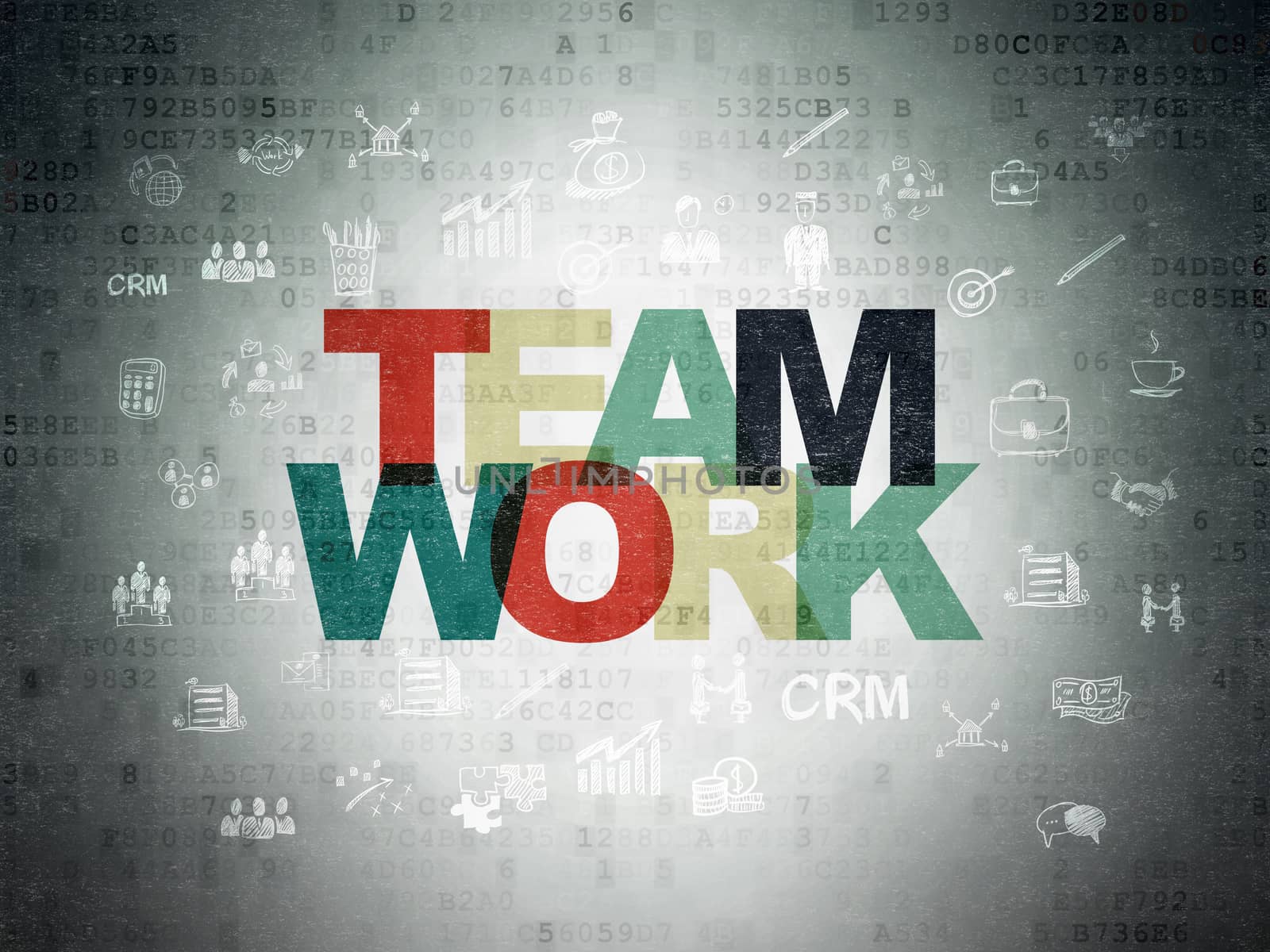Business concept: Teamwork on Digital Paper background by maxkabakov