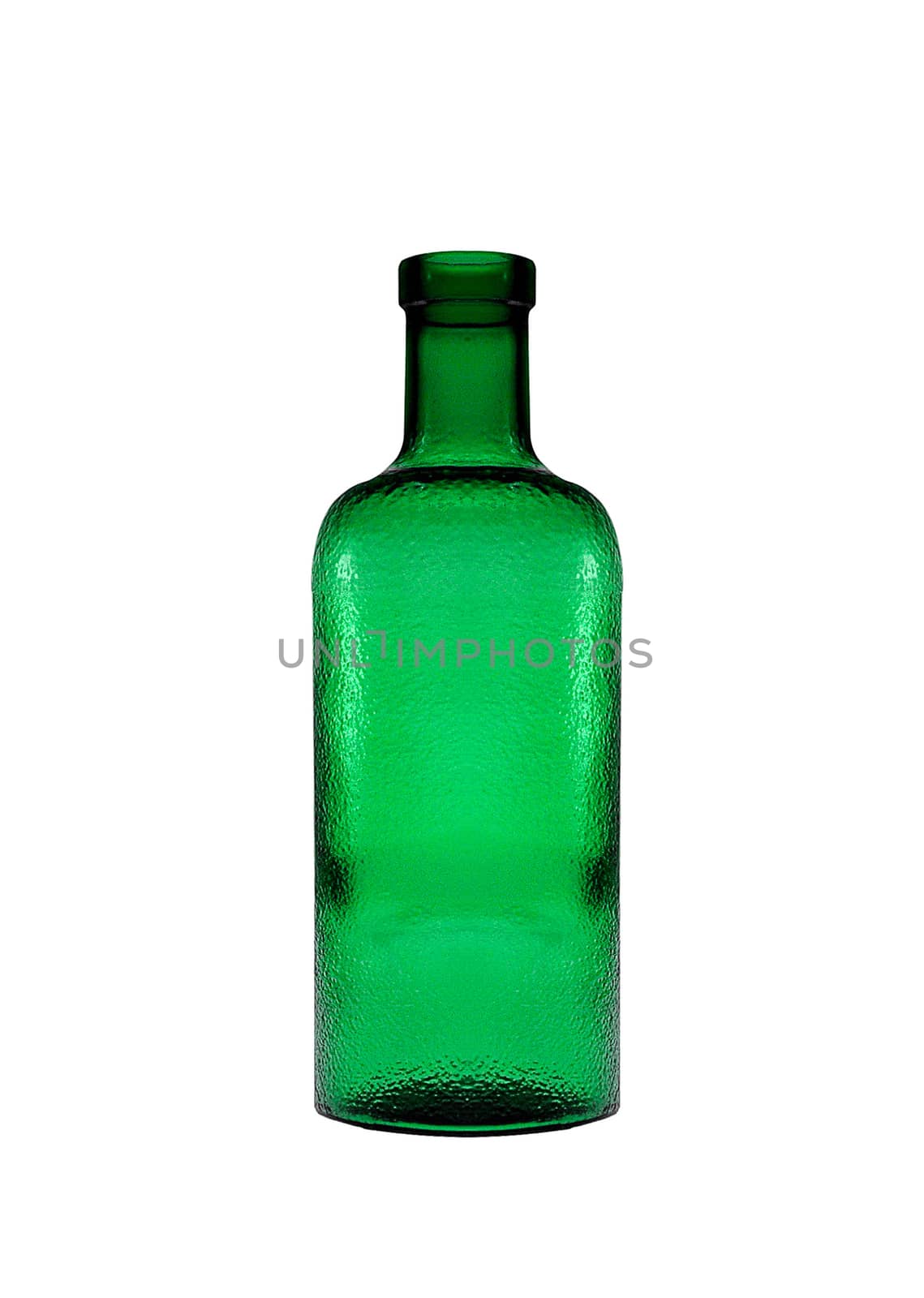 Glass bottle of soda water. Isolated on white background