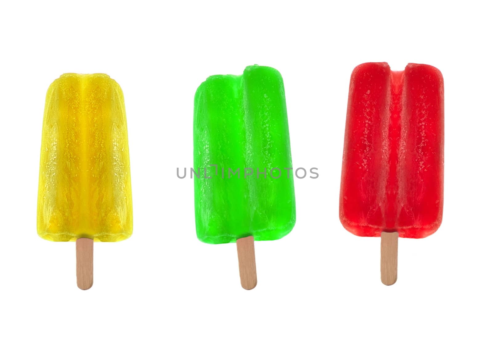 different ice cream isolated on white background