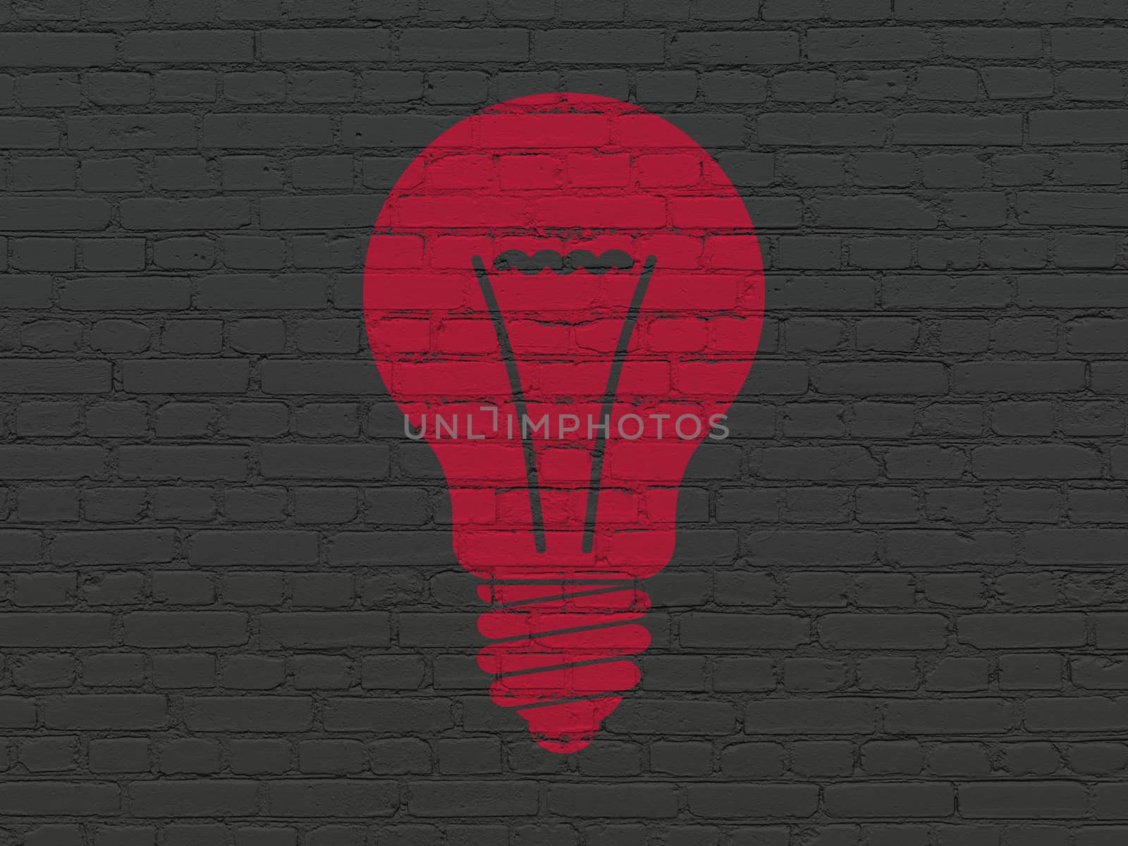 Business concept: Light Bulb on wall background by maxkabakov