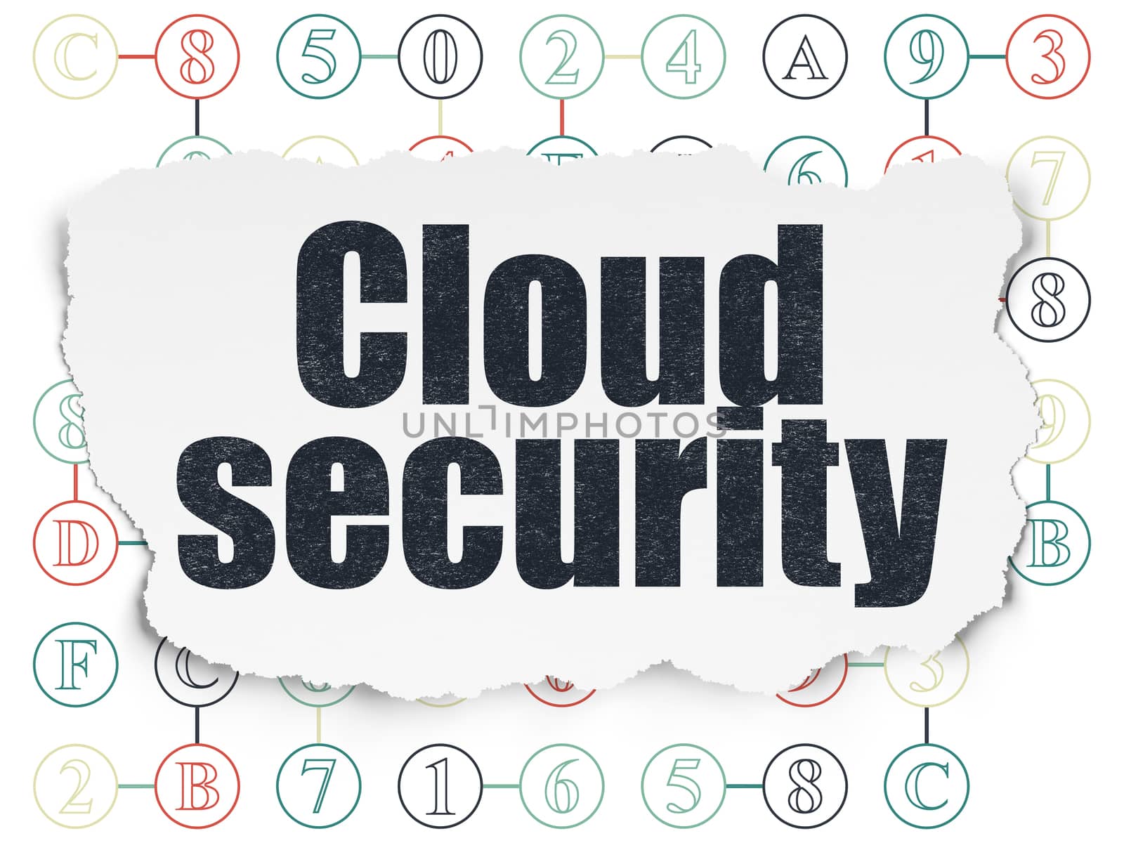 Cloud computing concept: Cloud Security on Torn Paper background by maxkabakov