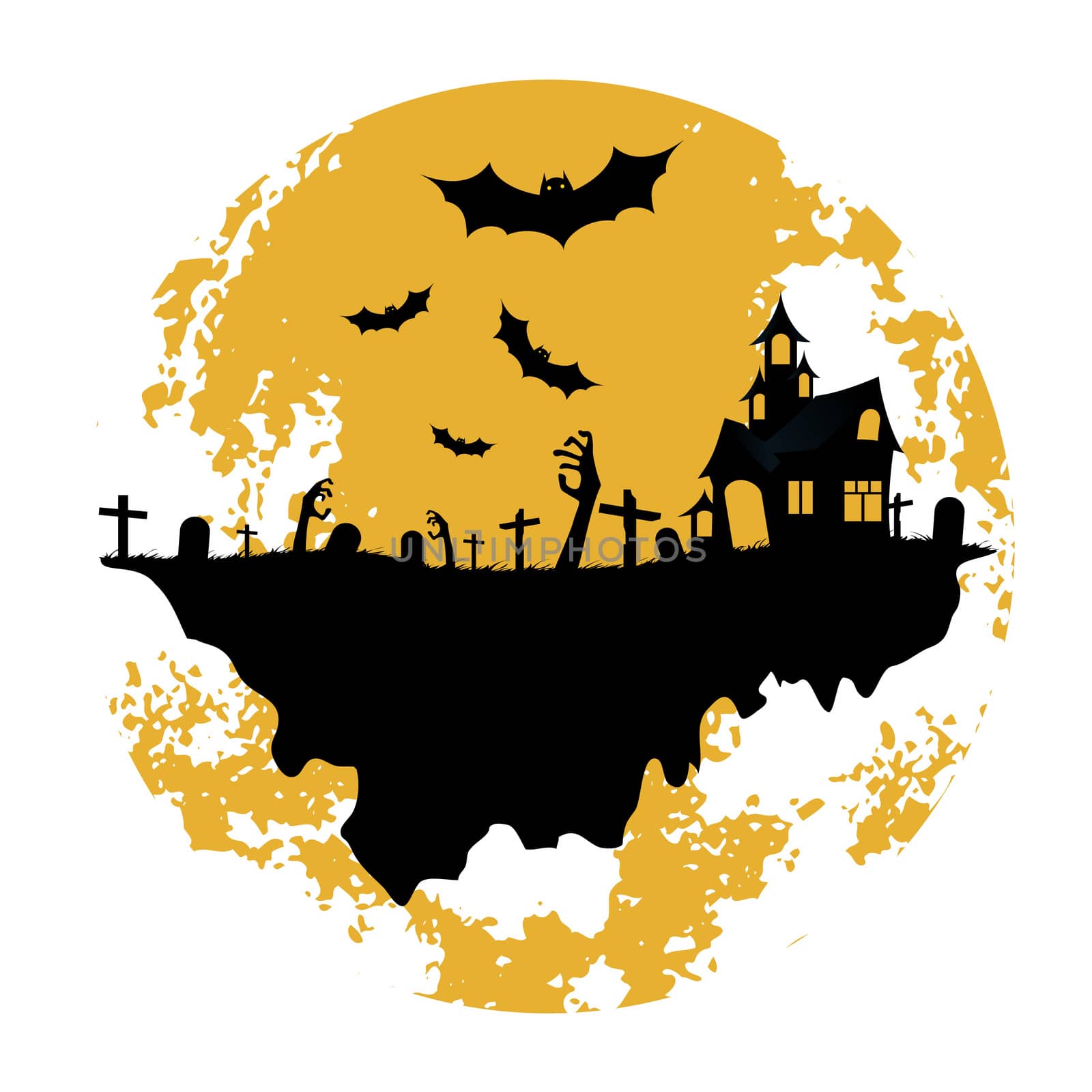 Halloween Zombie Party Poster. Holiday Card. by WaD