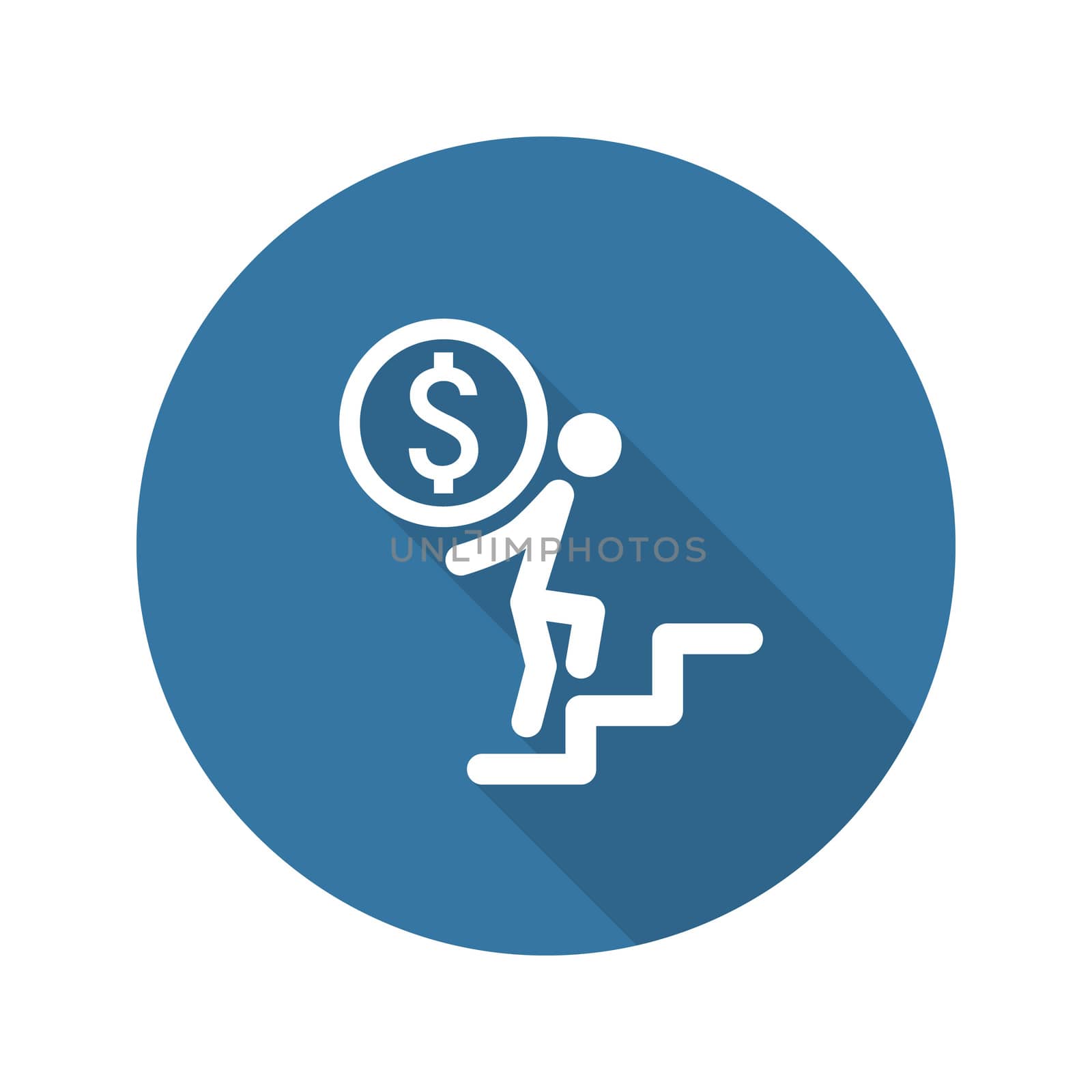 Way to Success Icon. Business Concept. Flat Design. Isolated Illustration. Long Shadow.