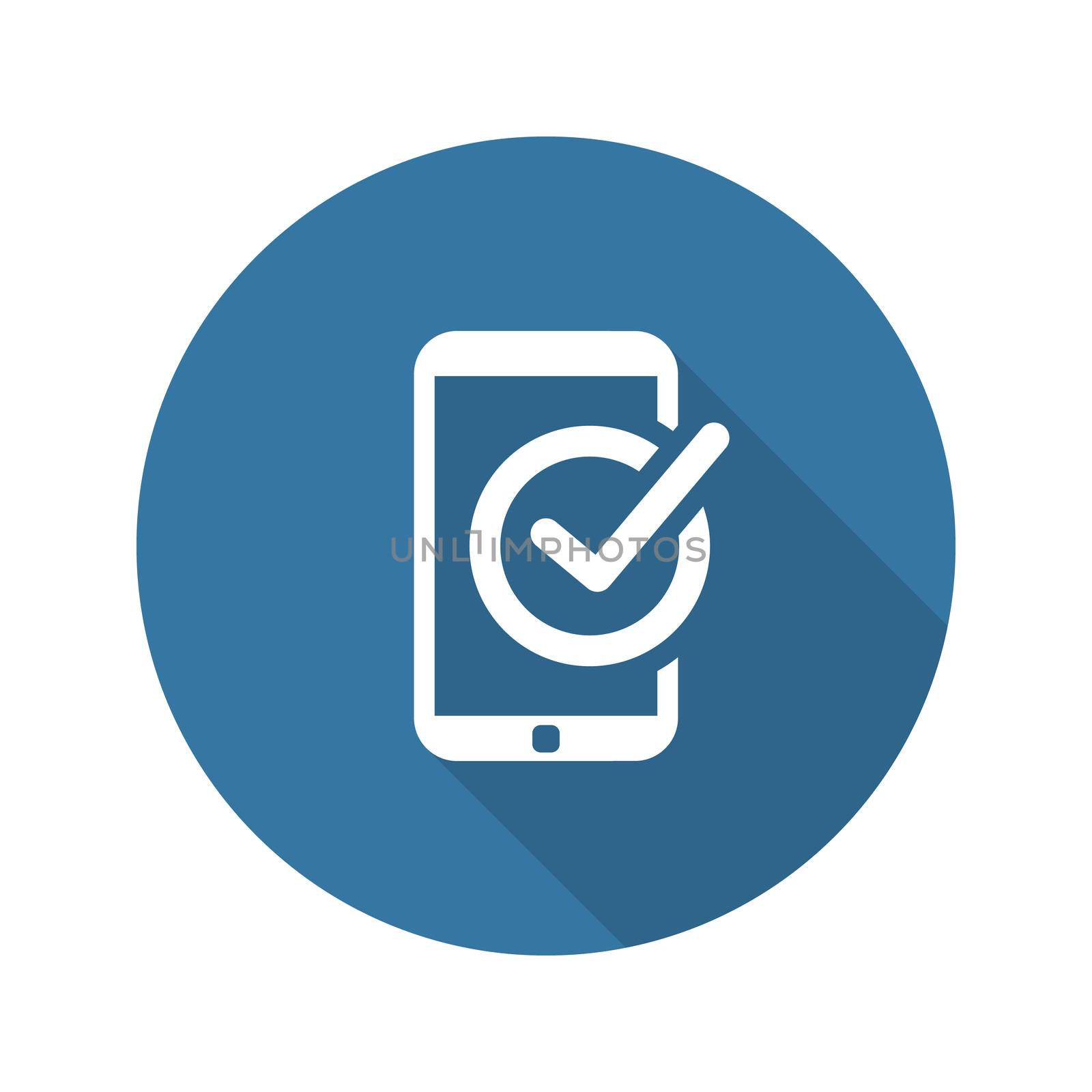 Mobile Register Icon. Online Learning. Flat Design. Isolated Illustration. Long Shadow.