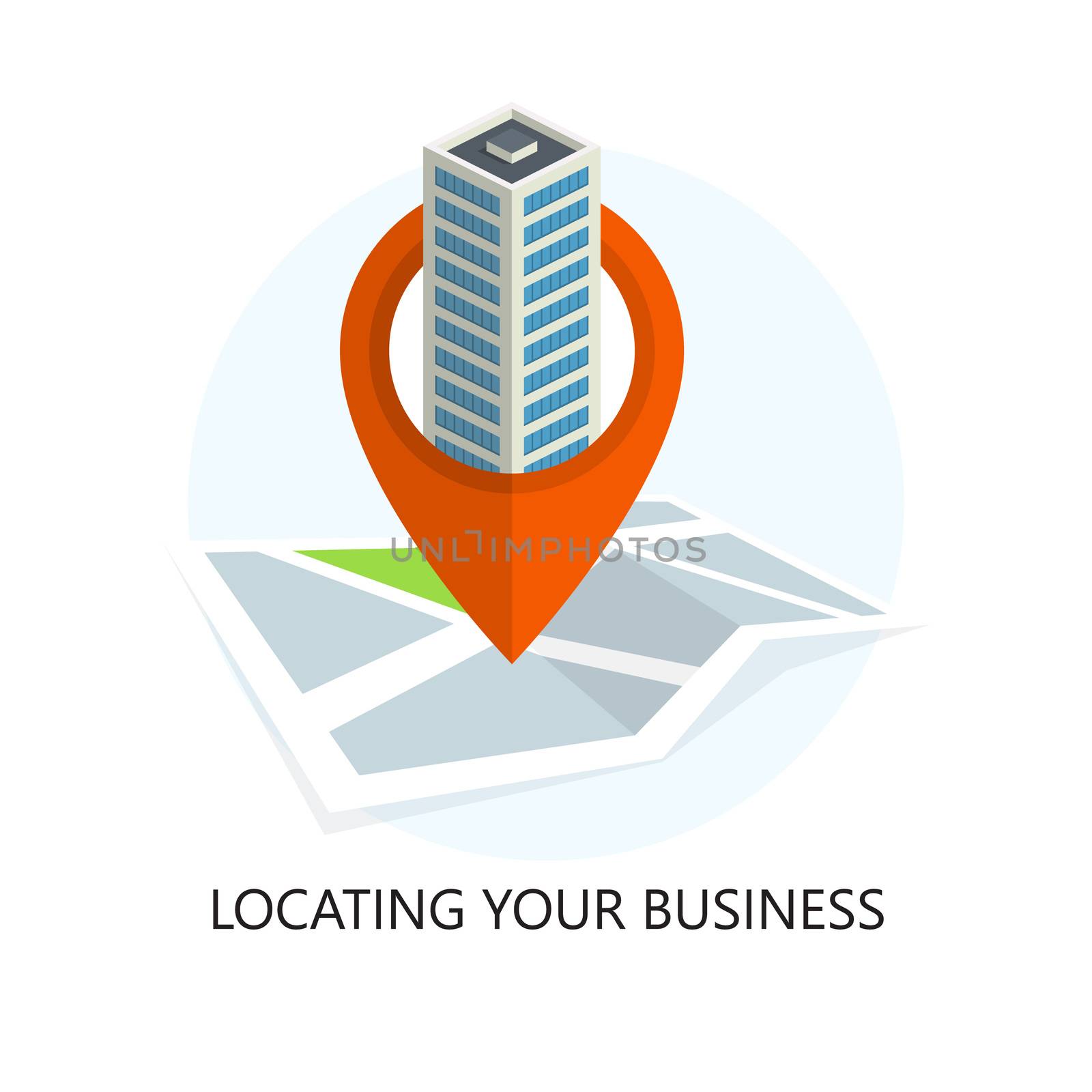 Location Icon. Locating Your Business. Flat Design. by WaD