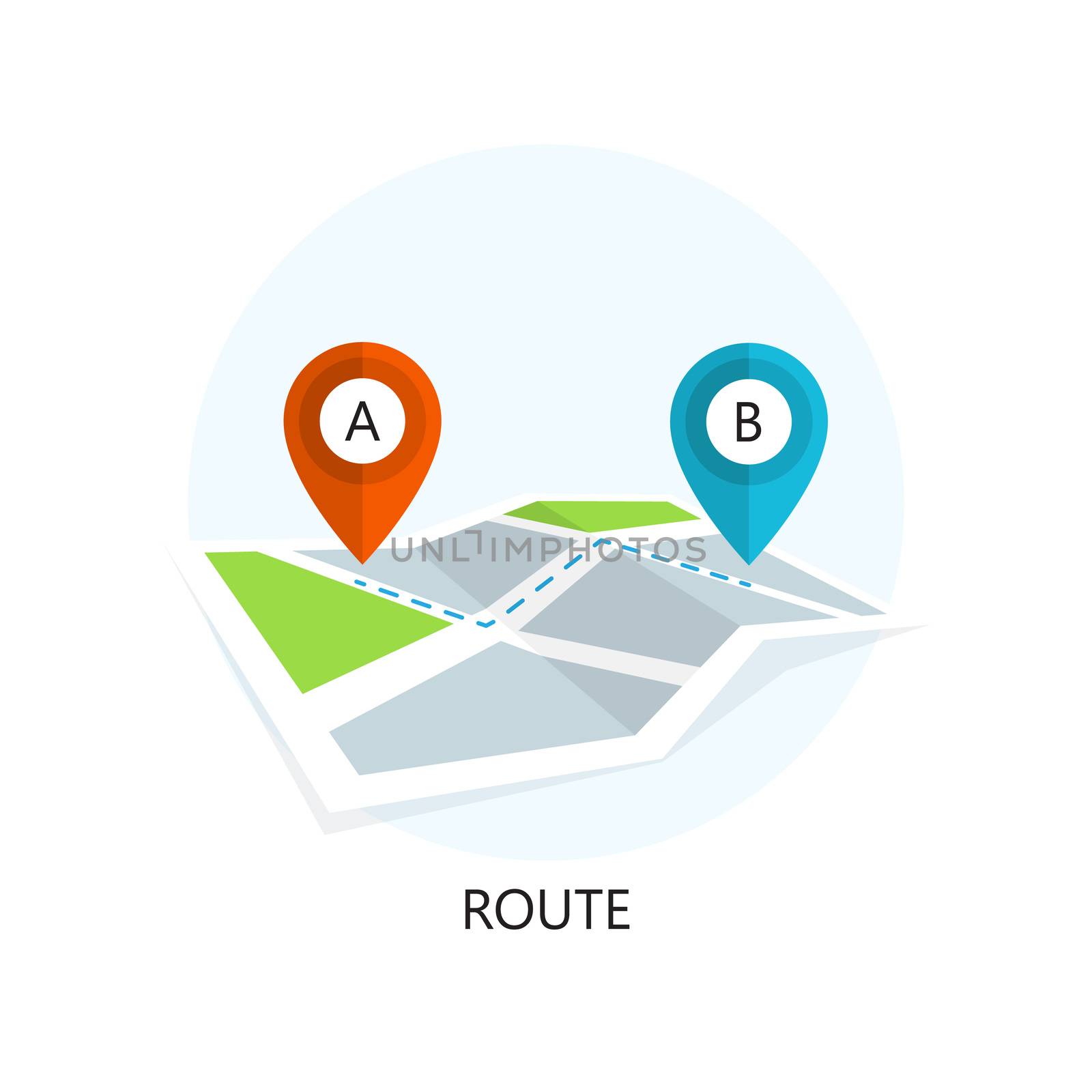 Route Icon. Flat Design. by WaD