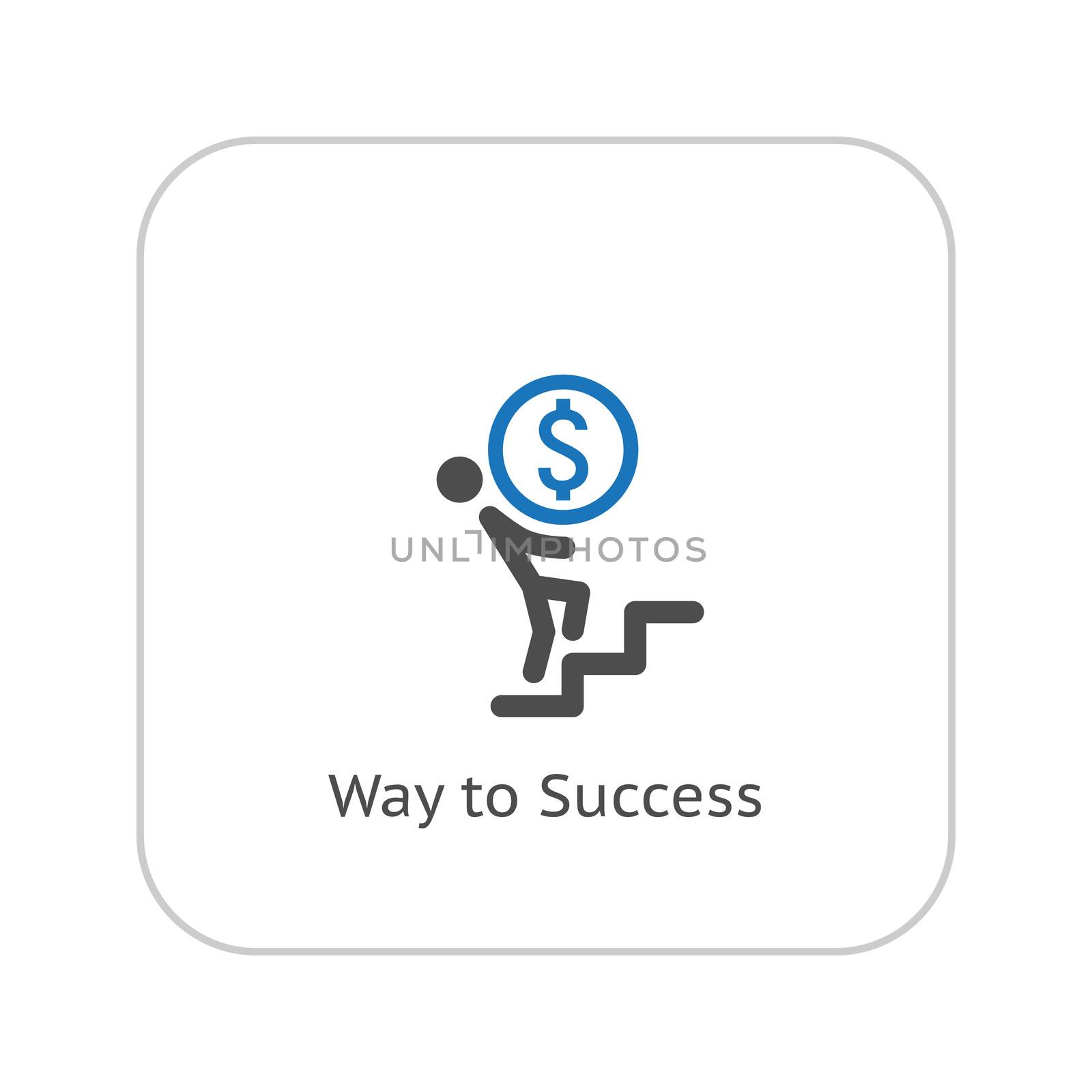 Way to Success Icon. Business Concept. Flat Design. Isolated Illustration.