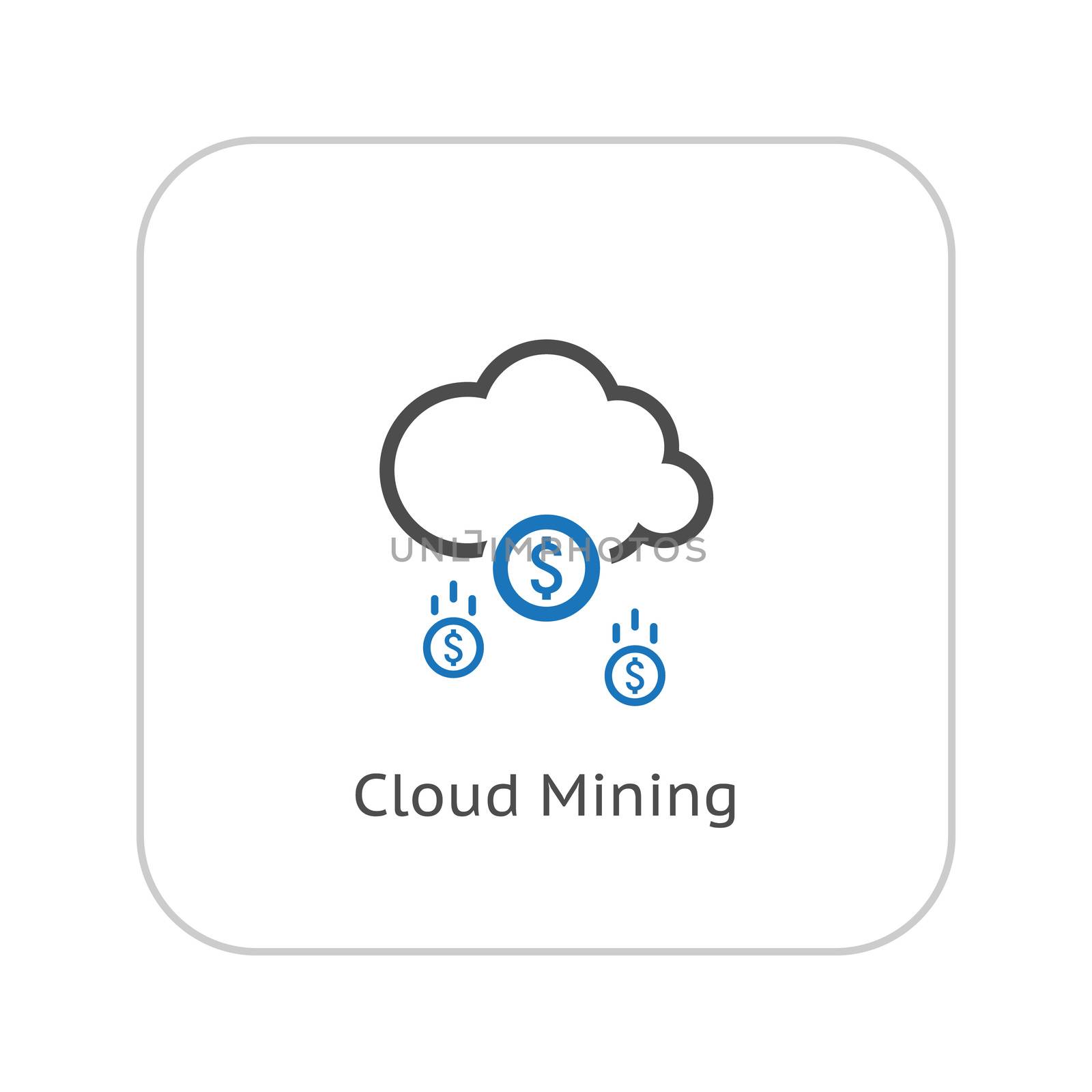 Make Money Icon. Business Concept. Cloud Mining. Flat Design. Isolated Illustration.