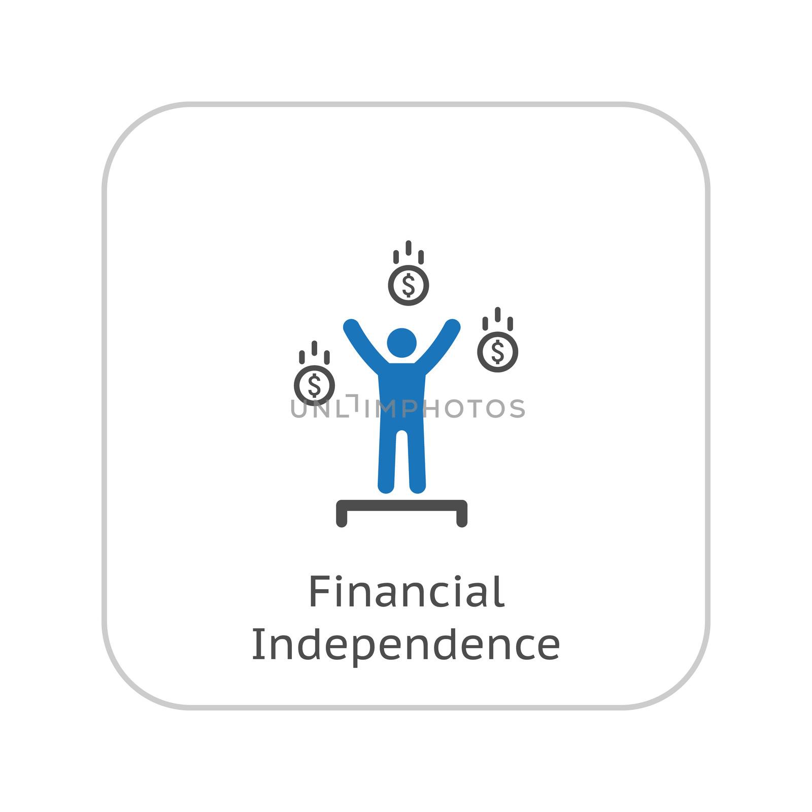 Financial Independence Icon. Business Concept. Flat Design. Isolated Illustration.