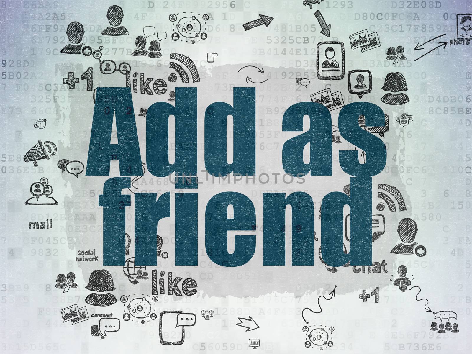 Social network concept: Add as Friend on Digital Paper background by maxkabakov