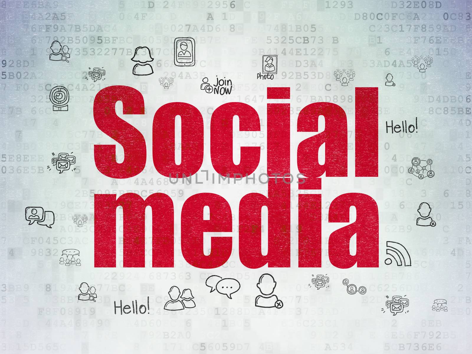 Social network concept: Social Media on Digital Paper background by maxkabakov