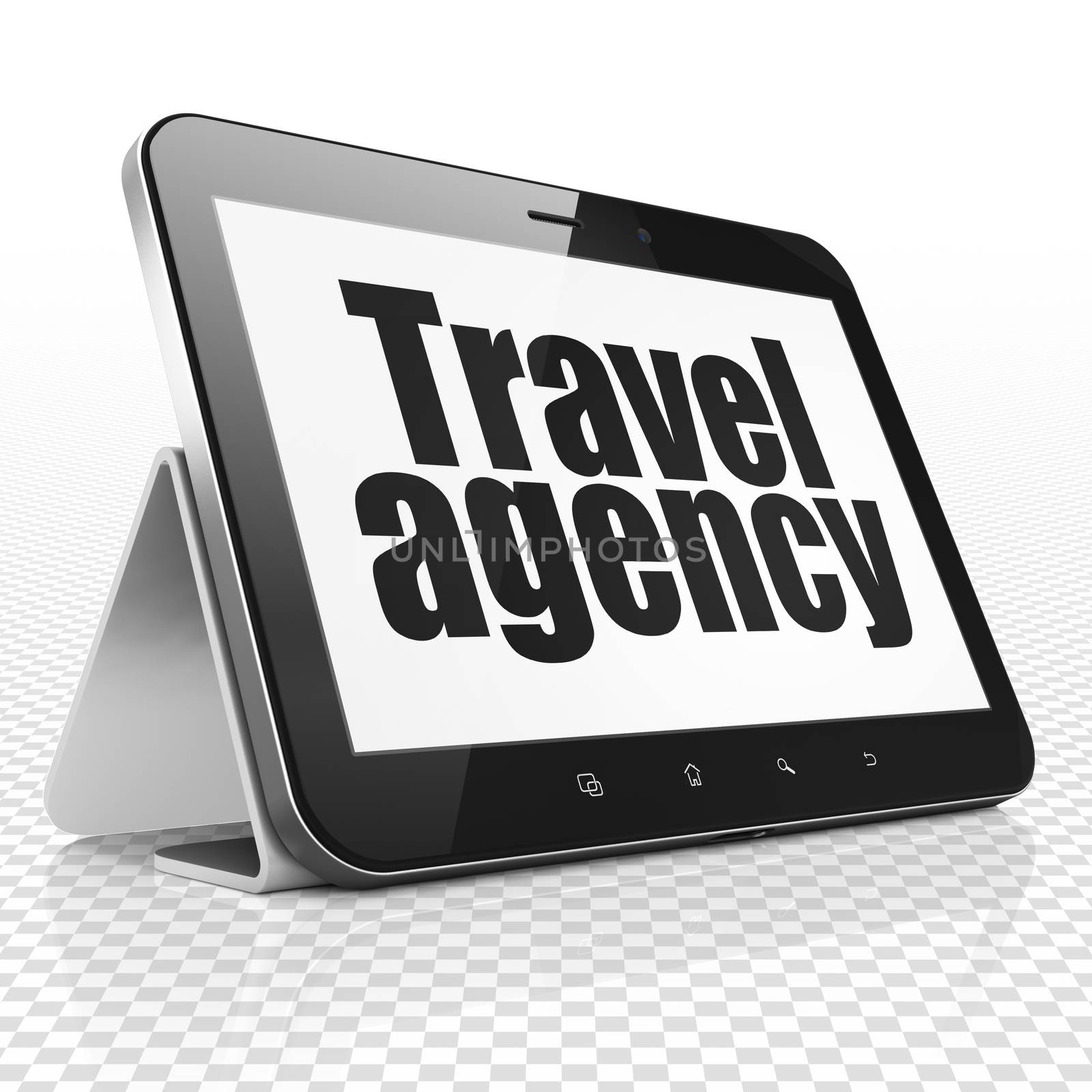 Vacation concept: Tablet Computer with black text Travel Agency on display