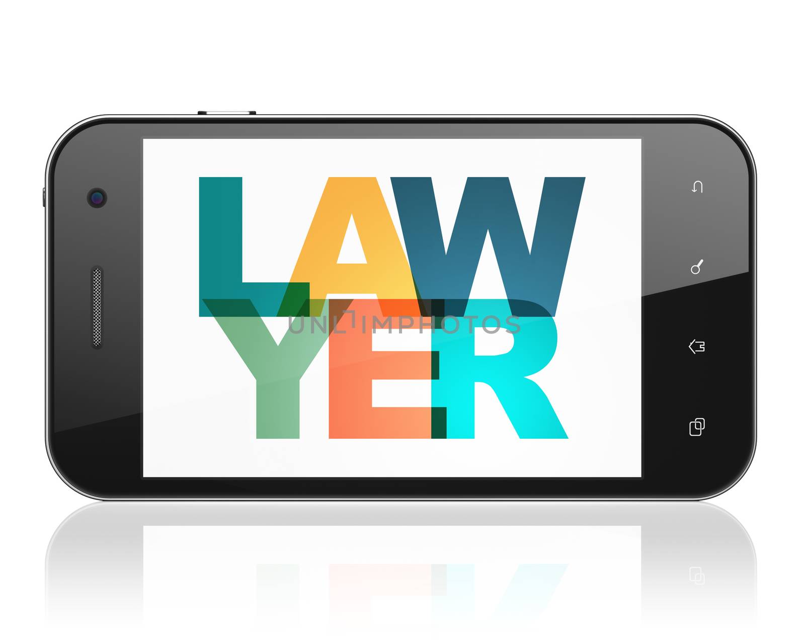 Law concept: Smartphone with Lawyer on  display by maxkabakov