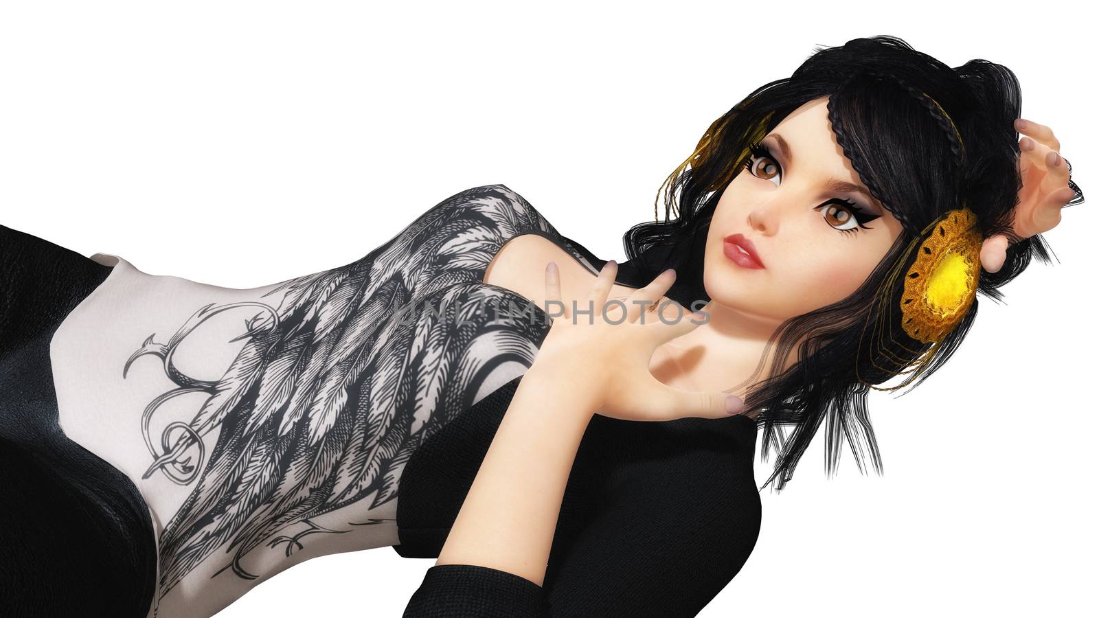 Digital 3D Illustration of a young Female by 3quarks