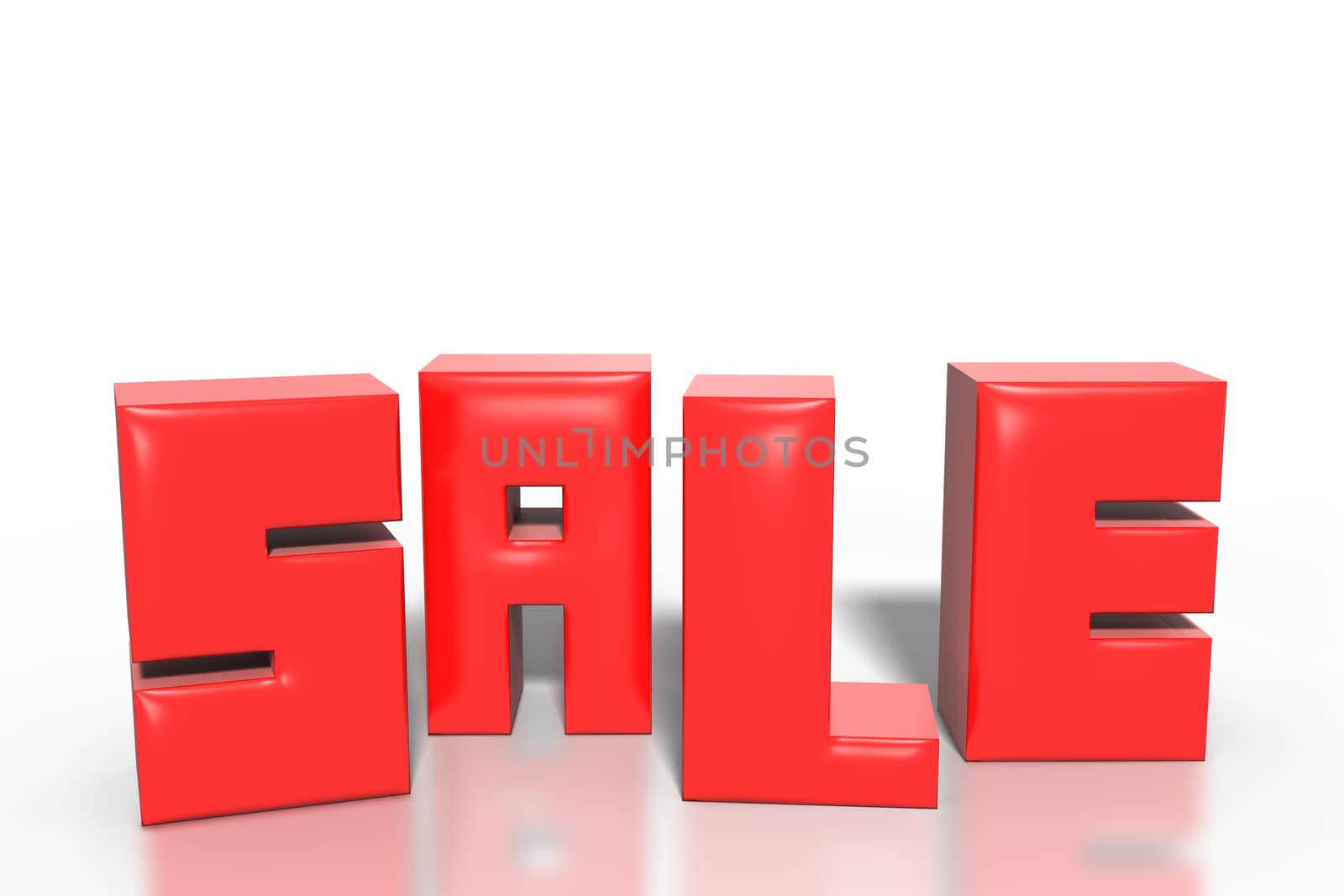 sale in three-dimensional on white background