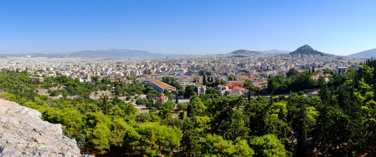 Panoramic citiscape view of Athens, Greece