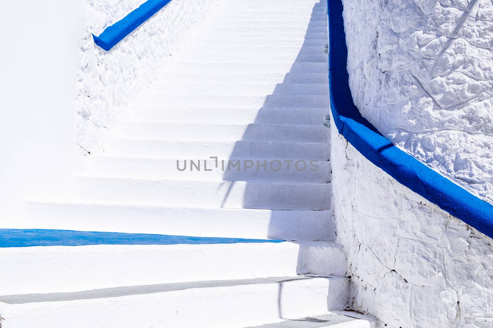 Architecture detail of white stairs in Mediterranean style by martinm303