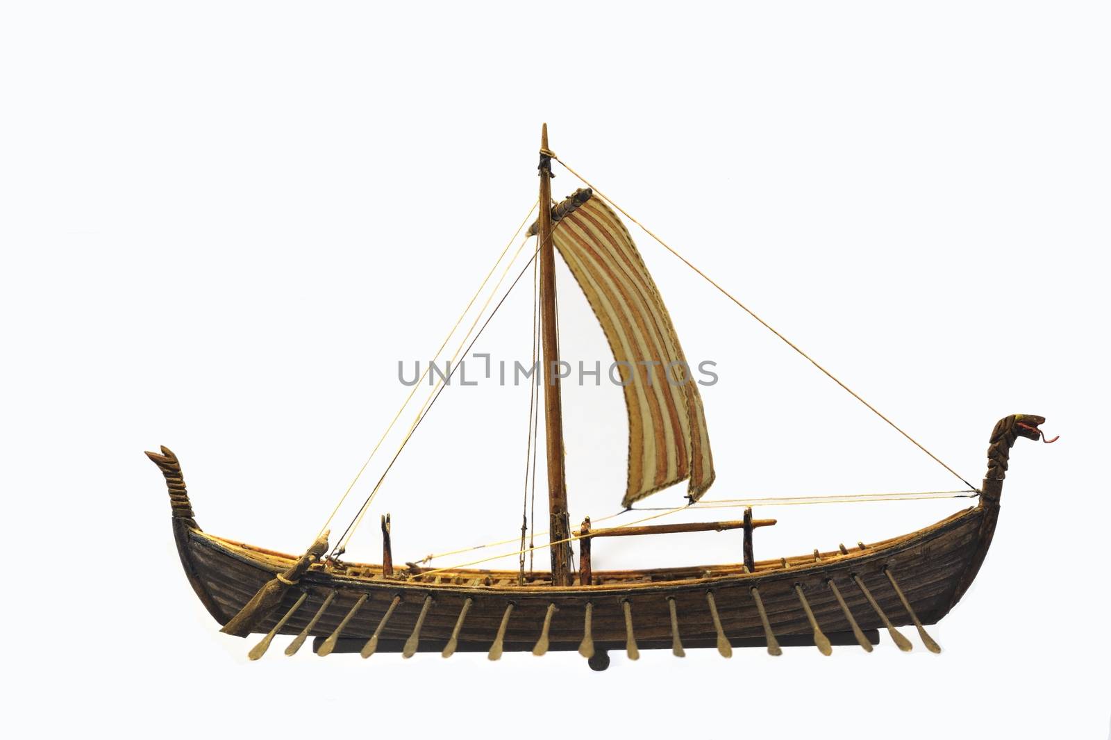 Viking ship isolated on White.