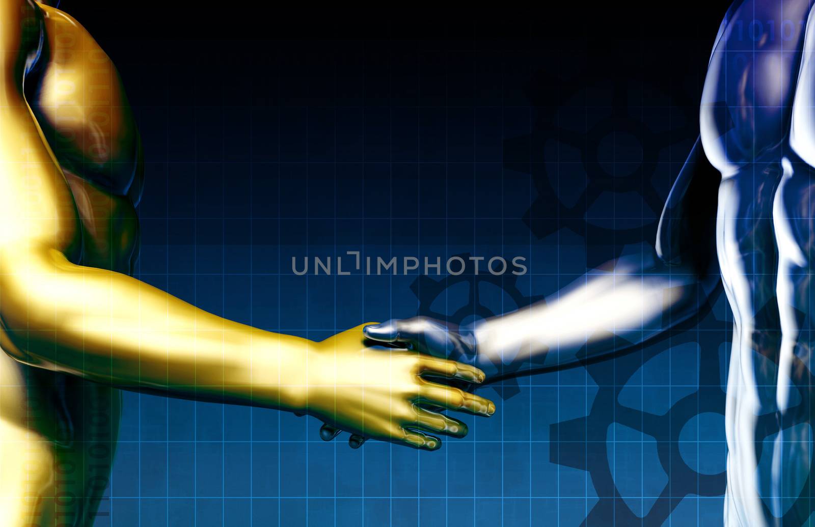 Business Integration Network with Hands Shaking Abstract