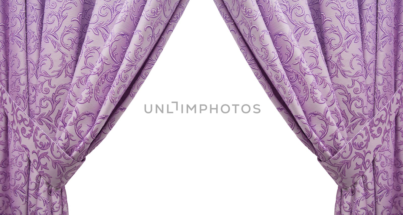 beautiful purple curtain in a classic style. isolated