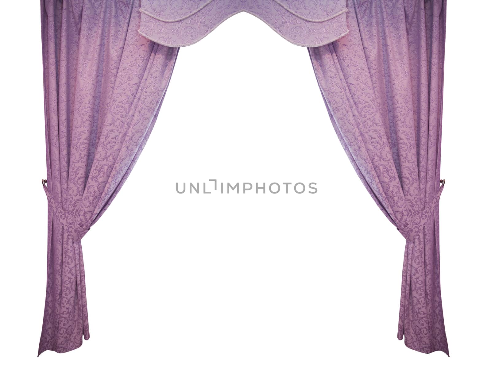 beautiful purple curtain in a classic style. isolated by timonko