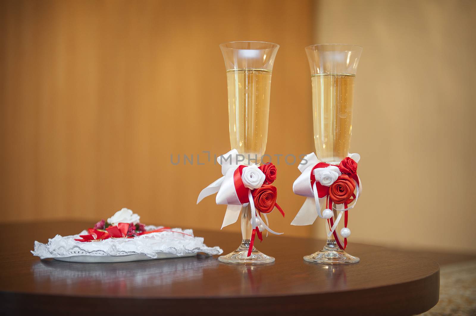 two glasses of champagne on the table by timonko