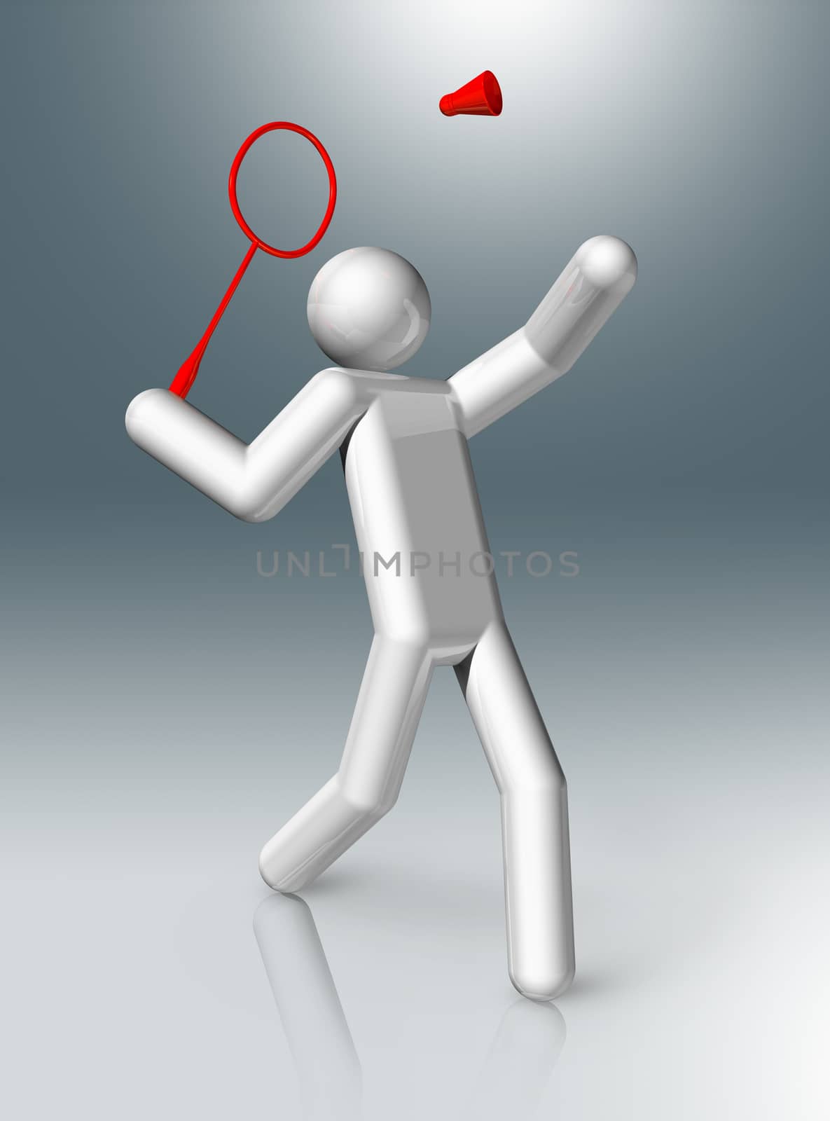 three dimensional badminton symbol, olympic games