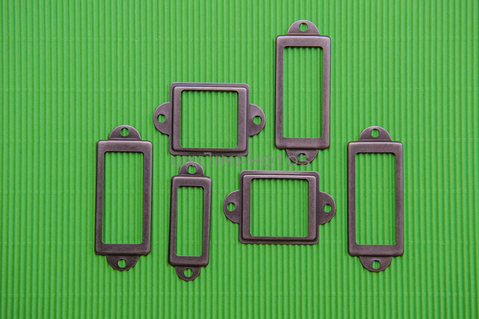 Design element, a lot of frames on a green background