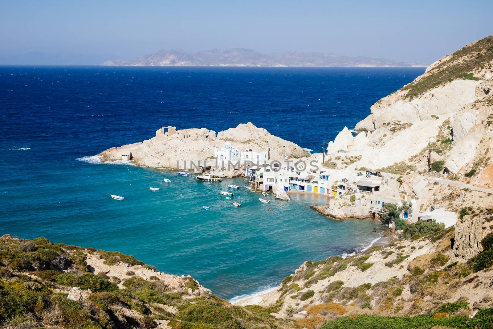 Scenic view of beautiful fishermen village Fyropotamos in Greece by martinm303