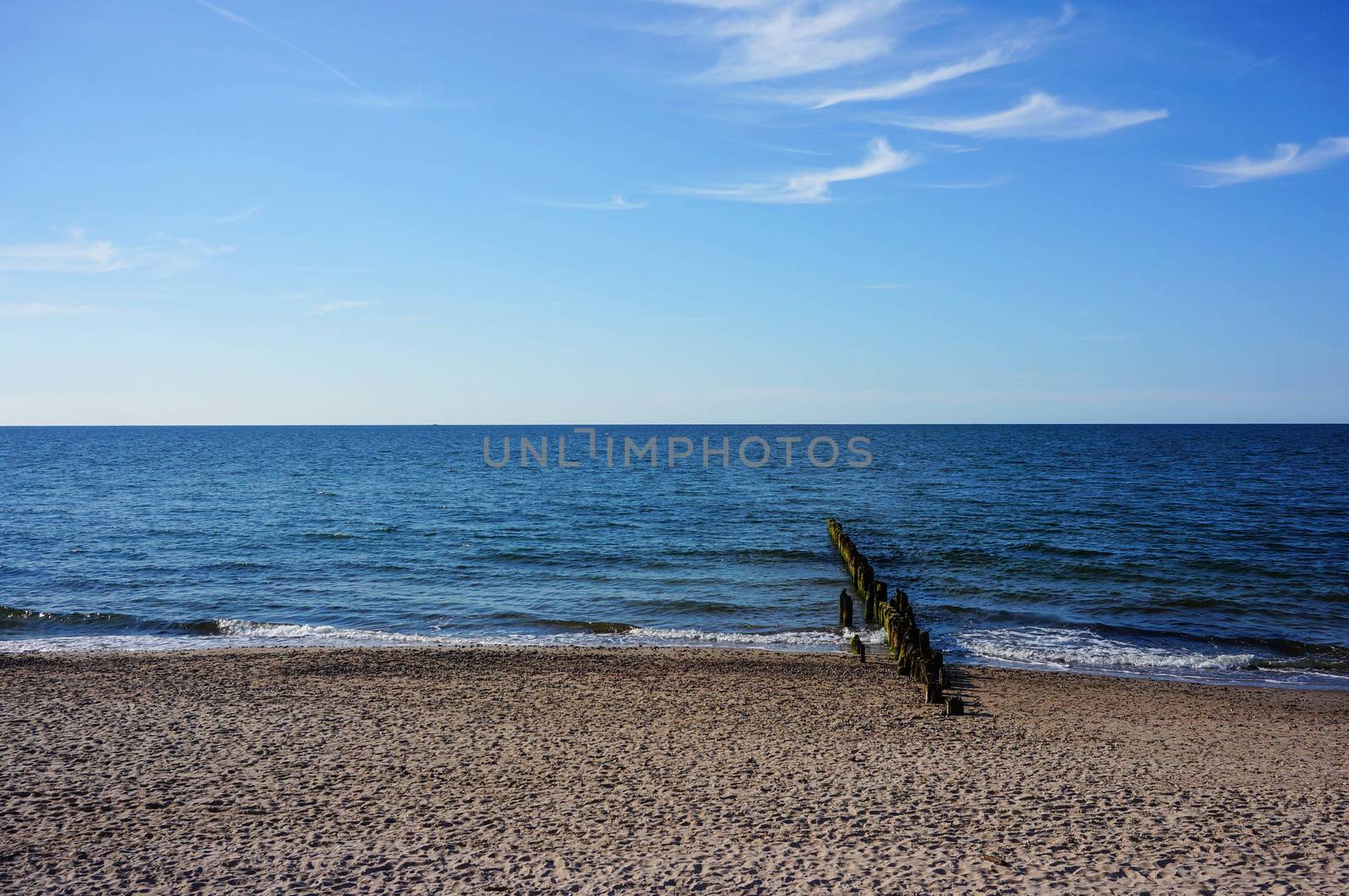 Coast with sand by the sea