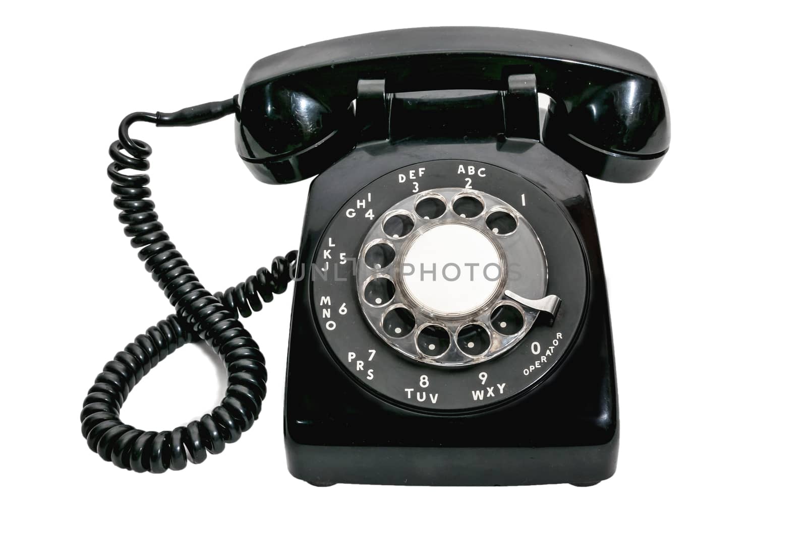 Vintage Black Rotary Dial Telephone by stockbuster1