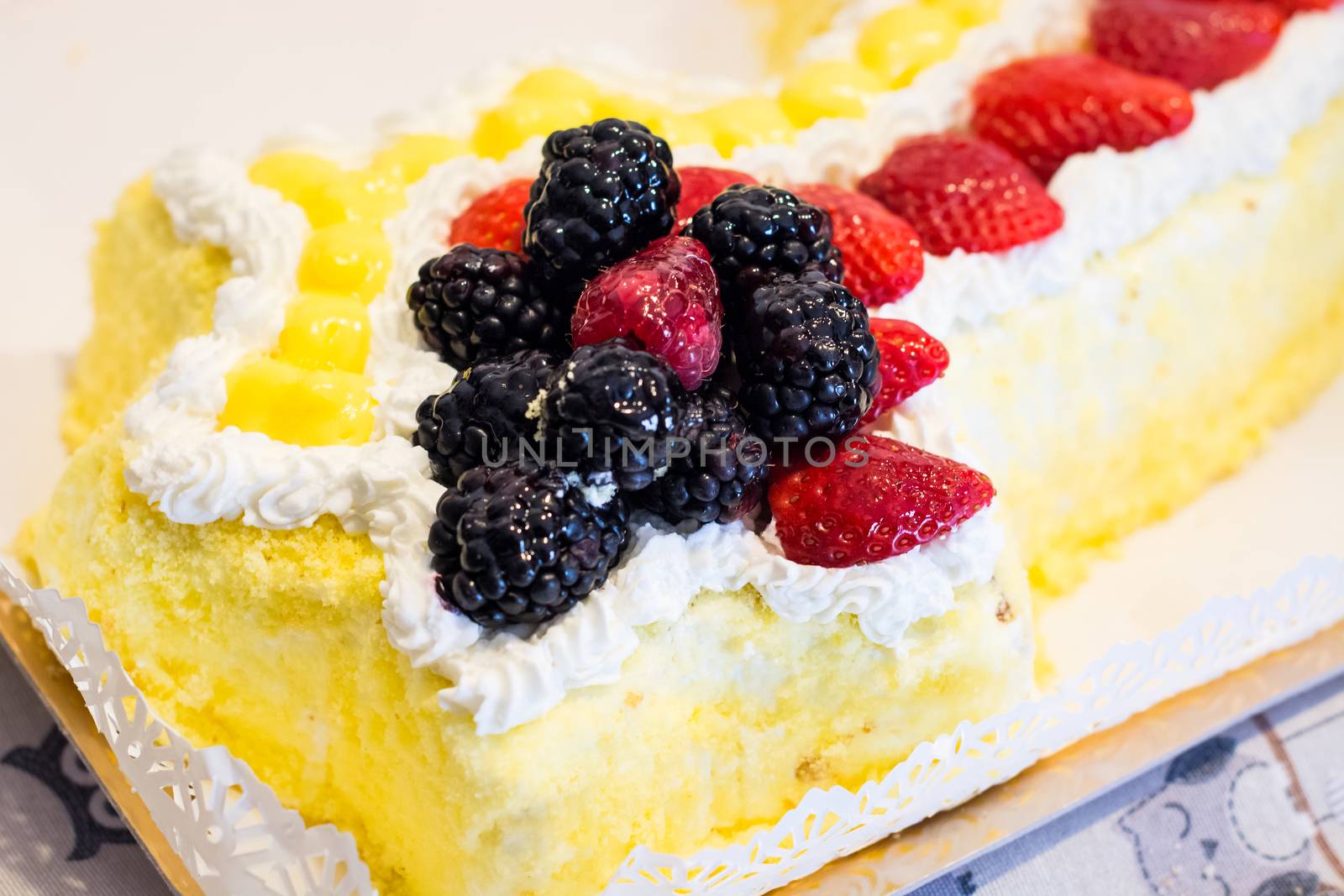 Wonderful and delicious Mimosa cake,typical italian cake.