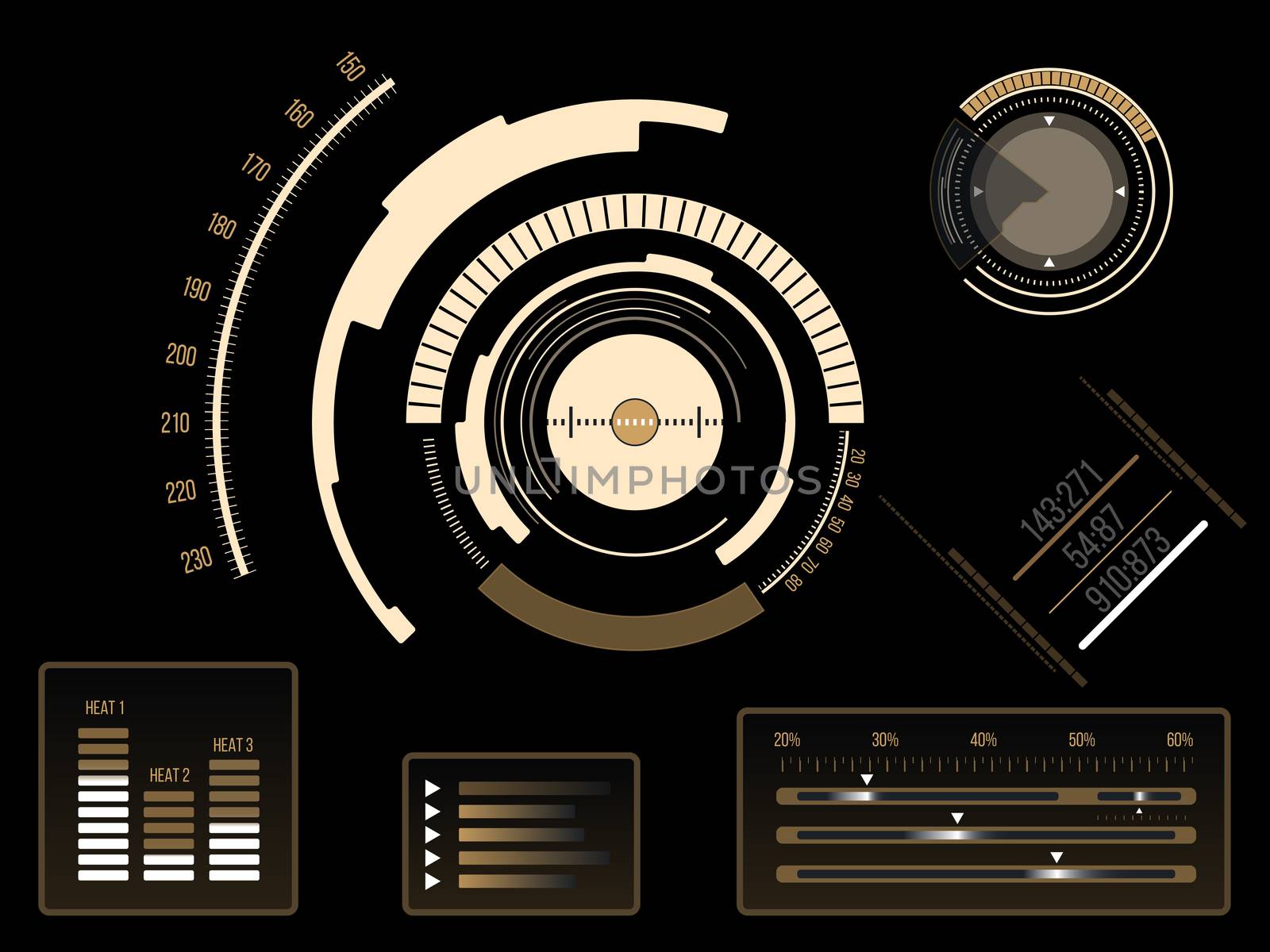 Abstract future, concept vector futuristic blue virtual graphic touch user interface HUD, raster version