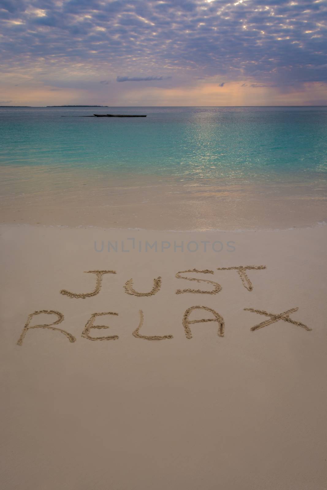 Just Relax sign in Nungwi north of Zanzibar island.Tanzania.